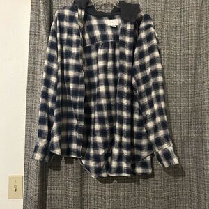American Eagle hooded flannel shirt